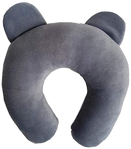 First-Kick-New-Born-Baby-Soft-Neck-Supporting-Pillow-for-Head-Shaping-Baby-0-18-Month-Grey-Teethy
