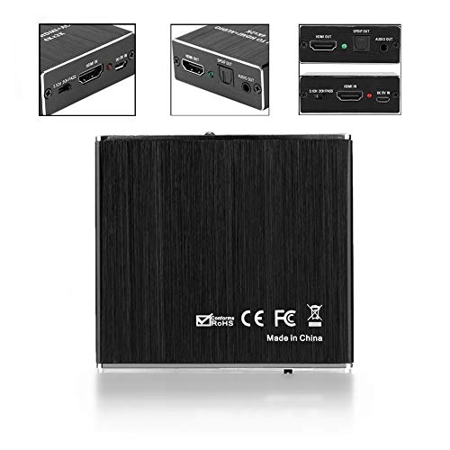 Dioche Analog to Digital Audio Converter, 4K x 2K 1.4 Audio Extractor 5.1 Sound Channel Optical Fiber Converter Adapter for DVD Player/Amplifier PS3