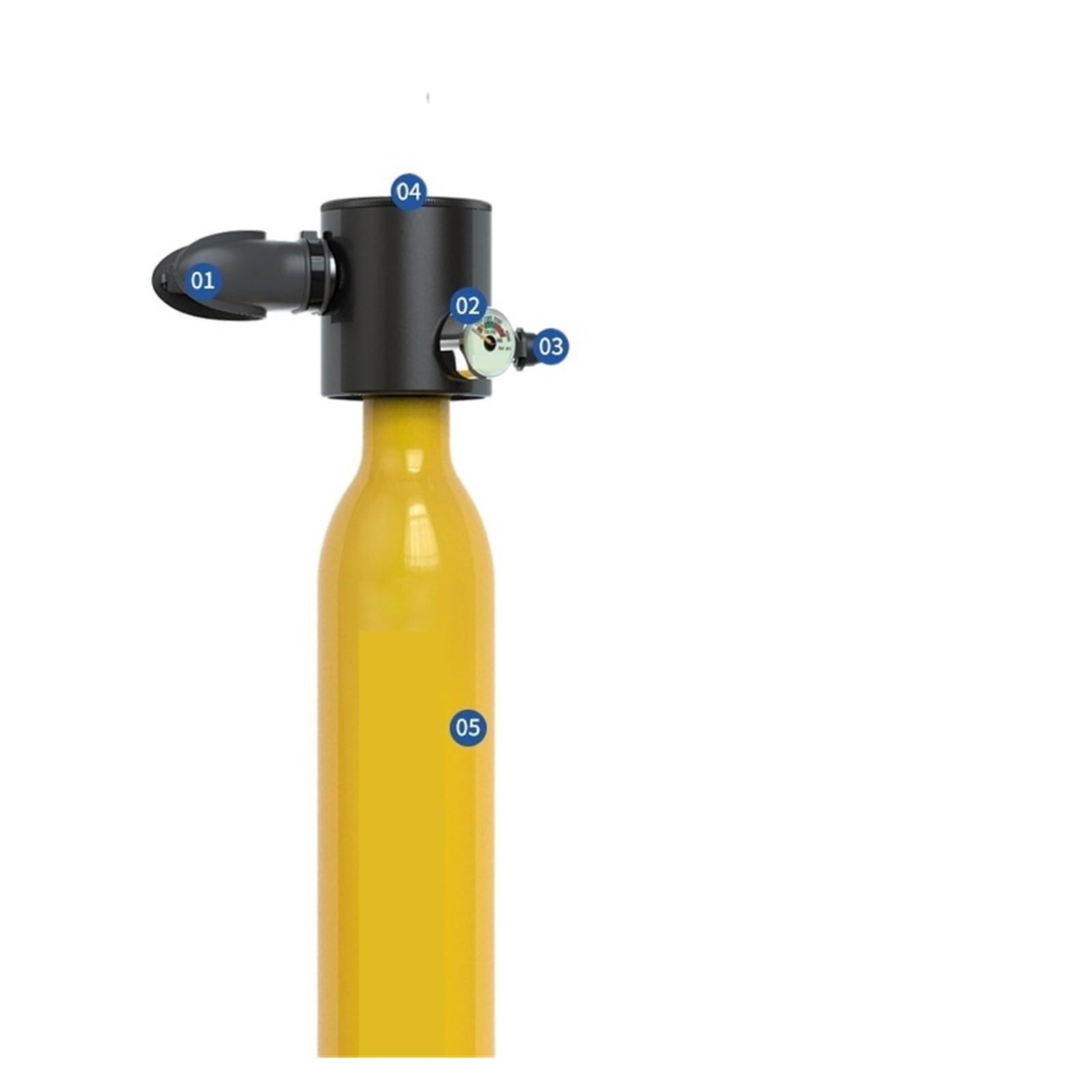 Mini tanque de buceo de 0,5 L, equipo de buceo portátil para mayor seguridad y experiencia submarina mejorada, cilindro de oxígeno para respirar sin esfuerzo bajo el agua