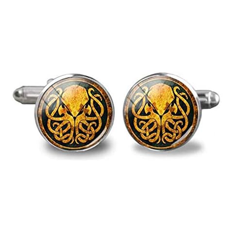 Cthulhu Cufflinks, Cthulhu Cufflink, Mens Gifts Animal Cuffs, Handmade Glass Jewelry Cover