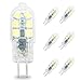 Produktbild POCKETMAN G4-LED-Glühlampe mit 6 Packs, 2W-Bi-Pin-Sockel-LED-Lampe Transparentes Gehäuse 20W-Halogenlampenwechsel, AC12v led, DC 12V SMD2835-Kronleuchter-Schrankleuchte (kühles Weiß 6000K)