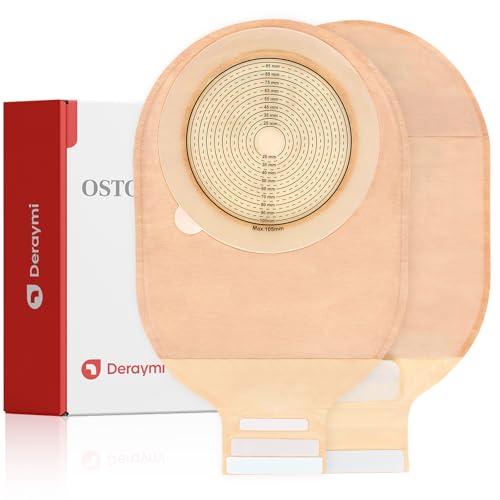 Sacs de colostomie de 20 pièces, fournitures d'osteomie Sacs d'osteomie, plus grands sacs drainables pour les soins de la stomie d'ileostomie Coupe-à-ajustement 20-105 mm