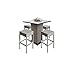 TK Classics MONTEREY-DTREC-KIT-8C-WHITE Monterey Bar Furniture Dining Set, Grey Stone