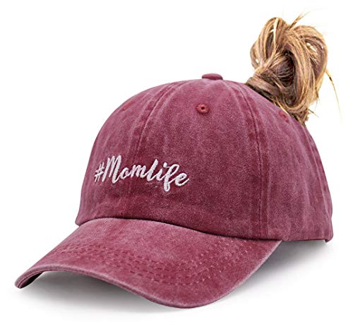 Gorra de béisbol Mom Life Ponytail para mujer rojo talla única miniatura 1
