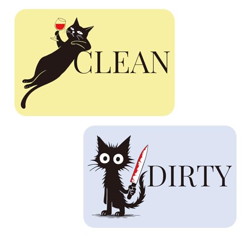 2 imanes reversibles para lavavajillas de gato divertido miniatura 1