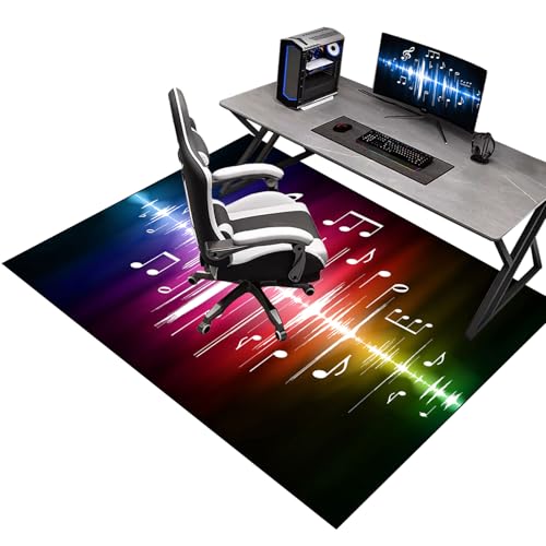 Alfombra Silla Gaming 80 x 90 cm, Alfombrilla para Silla de Oficina, Protector Suelo Silla Ruedas, Alfombra para protección de Suelos Duros, Antideslizante Tapete de Protección de Madera/baldosas