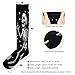 PDYRLEN Skeletons Compression Socks for Women Men, Circulation Long Knee High Socks Black Casual Stocking Athletic Tube Sport Sock
