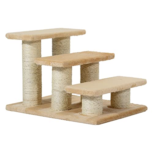 PawHut Tiertreppe Katzentreppe Hundetreppe 3 Stufen Treppe für Katze und...