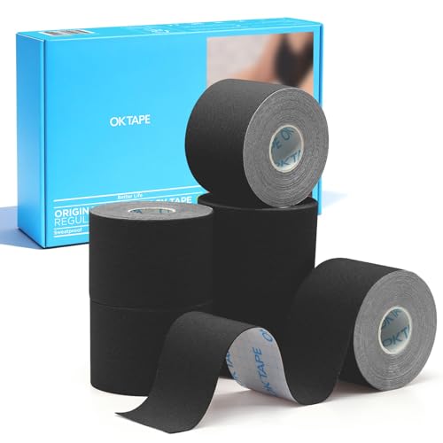 Image of OK TAPE Kinesiology Tape (6 Pack) Latex Free Cotton Uncut 2in x 16.4ft