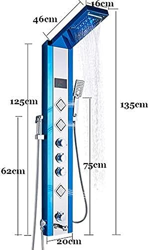 Columna de ducha con panel LED, cascada, pantalla digital LCD, rociador bidet y masaje miniatura 3