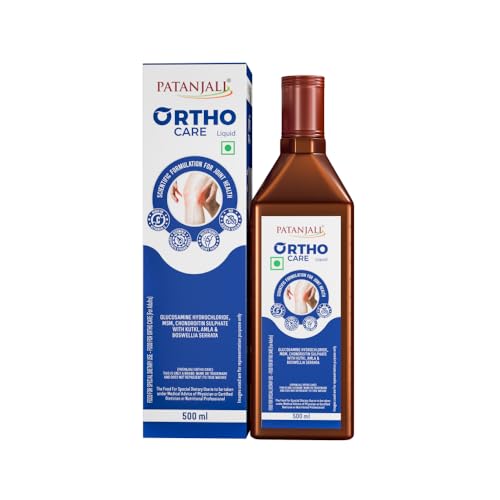 Image of Patanjali Orthocare Liquid | Ayurvedic Joint Support Supplement | With Glucosamine, MSM, Boswellia & Vitamin D | Vegetarian | 500ml (Pack of 2)