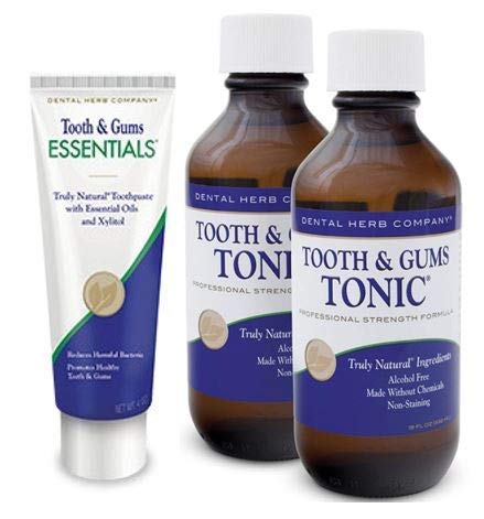 Dental Herb Company - 2 Pack Tooth & Gums Tonic Mouthwash and Essentials Toothpaste