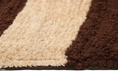 Image of THE HOME TALK Modern Polyester Area Rugs | Carpets for Living Room, Kitchen, Kid's Room, Bedroom | Microfiber Polyester Rugs | Shaggy Floor Carpet | Anti Skid Store (Beige and Brown, 50 x 150 cm)