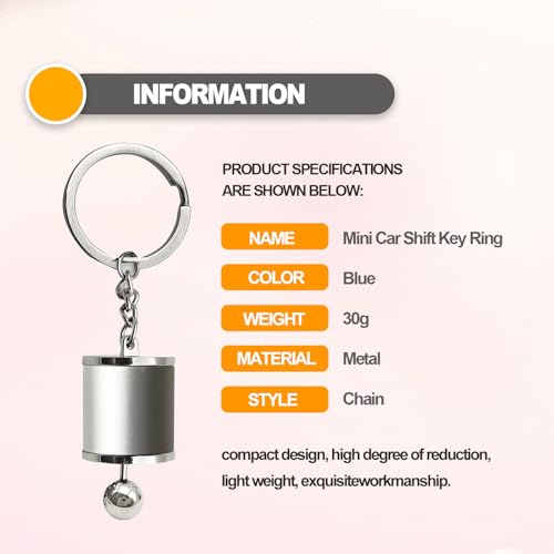 Image of Creative Auto Part Model Gear Box Shifter Keychain, 6 Speed Gear Box Shifter Keychain Key chain Ring, Mini Car Gear Shift Stick Knob Keyring, Car Key Fob Keychain Accessories(silver)