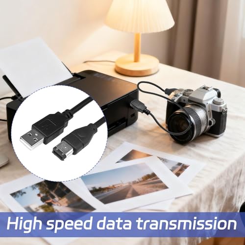 Grosion 1.8M FireWire to USB Adapter Cable,IEEE 1394 6-Pin Male to USB 2.0 Male Converter,Suitable for Printer/Camera/Hard Drive,Data Transfer 400Mbps - Image 5