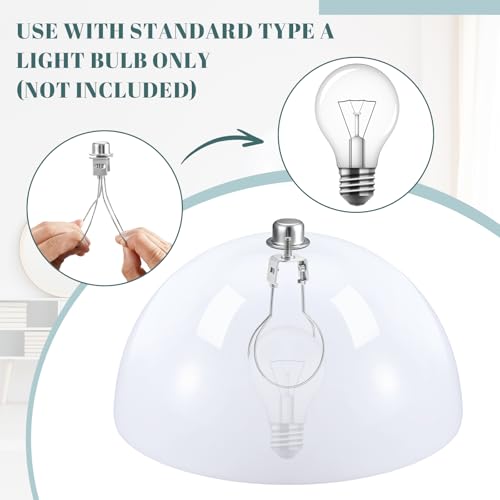 Image of Marsui 4 Pcs Clip on Dome Lamp Shade for A-type Bulb, 7 5 /8 inch Diameter x 4 1 /10 inch Height Ceiling Shade, Soft Glow Easy Clean Light Cover for Basement Hallway (Classic,Silver Clip)
