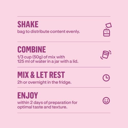 Image of Chialove Organic Overnight Chia with Oats Berry Fairy | Rich in Fiber & Protein, Vegan, Non-GMO | Ready to Eat Breakfast - 28 oz Bags - 2 Pack