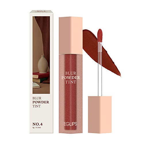 EGLIPS Blur powder tint 04 Molten Brown, 4g, 0.14oz - lip makeup | lip tint | lip stain | liquid lipstick | lip stain long lasting | matte liquid lipstick | korean lip tint | red lip stain