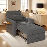 Organisation Pratique : Ce chauffeuse convertible dispose de table d'appoint pliable sur l'accoudoir offre de la place pour les collations ou les ordinateurs portables. Le côté du canapé dispose d'une poche de rangement, parfaite pour la télécommande, les livres, les magazines ou le téléphone. Gardez tout organisé et à portée de main