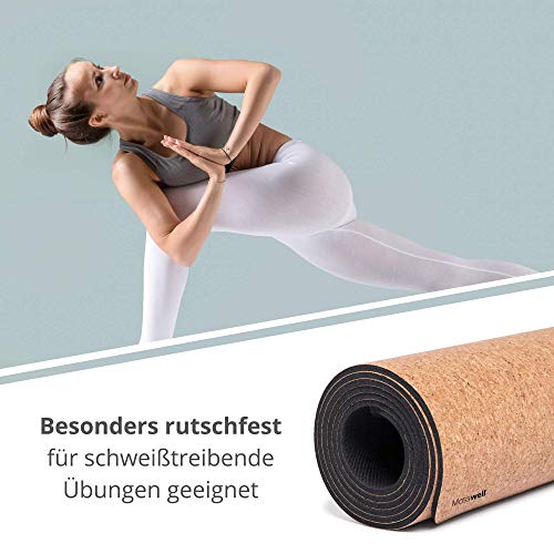 Mosswell Yogamat van kurk & TPE - 4 mm antislip ftalaatvrij - Image 5