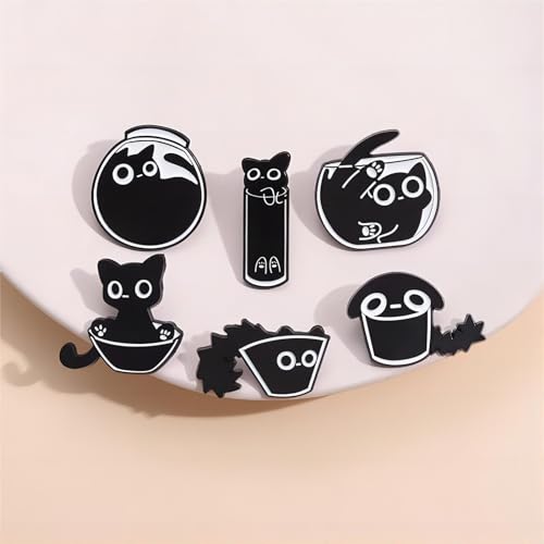 Image of Creative Cat Themes Enamel Pins Set - Lovely Cats Brooch Pin for Backpack Bag Hat, Gifts for Cats Lover