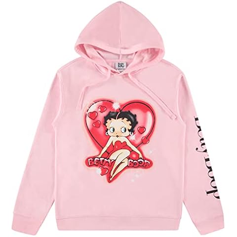 Betty Boop Ladies Hoodie Sweatshirt, Bonnie, Margie, and Mae Vintage Throwback Hoodie Sweatshirt (Light Pink, Large) Cover