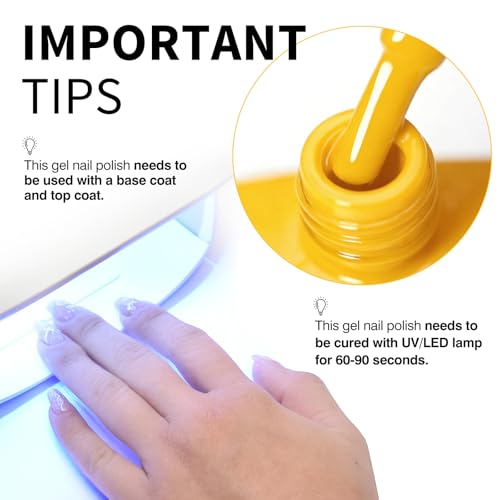 Image of CANNI 9ml Orangey Yellow Gel Nail Polish, High Gloss UV LED Soak Off Gel