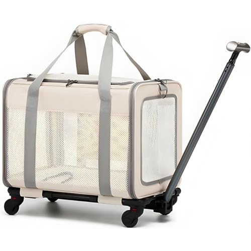 Dtnw 猫 キャリー バッグ ペットキャリー バッグ 4way 手提げ ショルダー 猫用・犬用・小型犬 ペットキャリーカート 折りたたみ 変形しない 大容量 通気性 静音キャスター付き ペットトロリーバック 猫 移動用キャリー 犬用キャリーバック 車載/