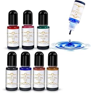 Kerzenwachs Farbe, 7 Farben Kerzen Gießen Farbstoff, Hochkonzentriert Flüssig Kerzenherstellung Dye für Sojawachs…