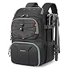 BAGSMART Camera Backpack for Photographers, Professional Camera Bag Backpack Fits up to 15.6″ Laptop, Anti-theft DSLR/Drones/Tripod Backpack, Black