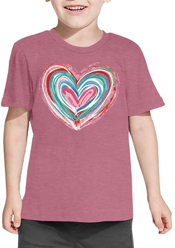 Image of LAZYCHILD Kids Valentine Shirt Girls Valentines Day Shirts Heart Graphic Long Sleeve Striped Tee Tops 5-14 Years
