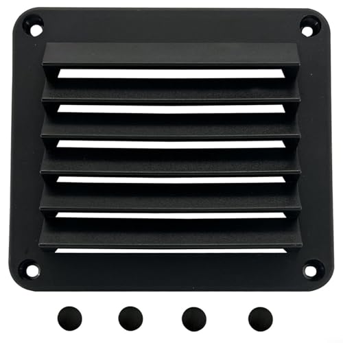 BlissfulAbode Ventilador de nailon de grado marino para barco, con rejilla de ventilación para caravanas, yates, resistente a la intemperie, 5.5 x 4.9 pulgadas (negro)
