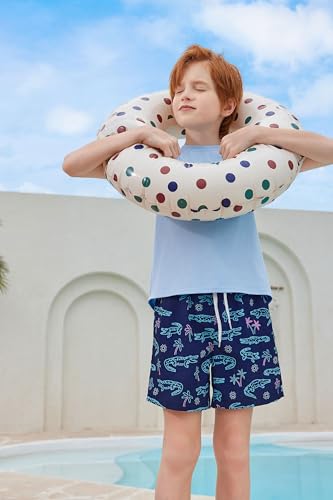 Haloumoning Boys Swim Trunks with Compression Liner Kids Drawstring Bathing Suit Quick Dry Swim Shorts 5-14 Years3