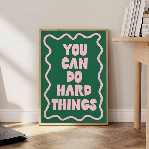Cadre You Can Do Hard Things grand tableau rose et vert 80x140 - 5