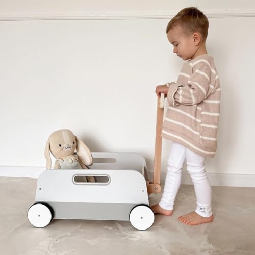 Chariot à jouets en bois : déambulateur et remorque enfant 58cm - 2