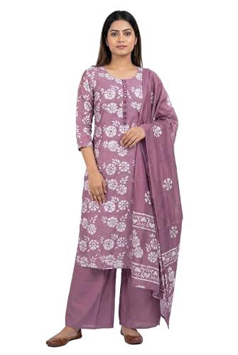 Salwar Kameez en soie haut de gamme aux détails de batik ethnique raffiné