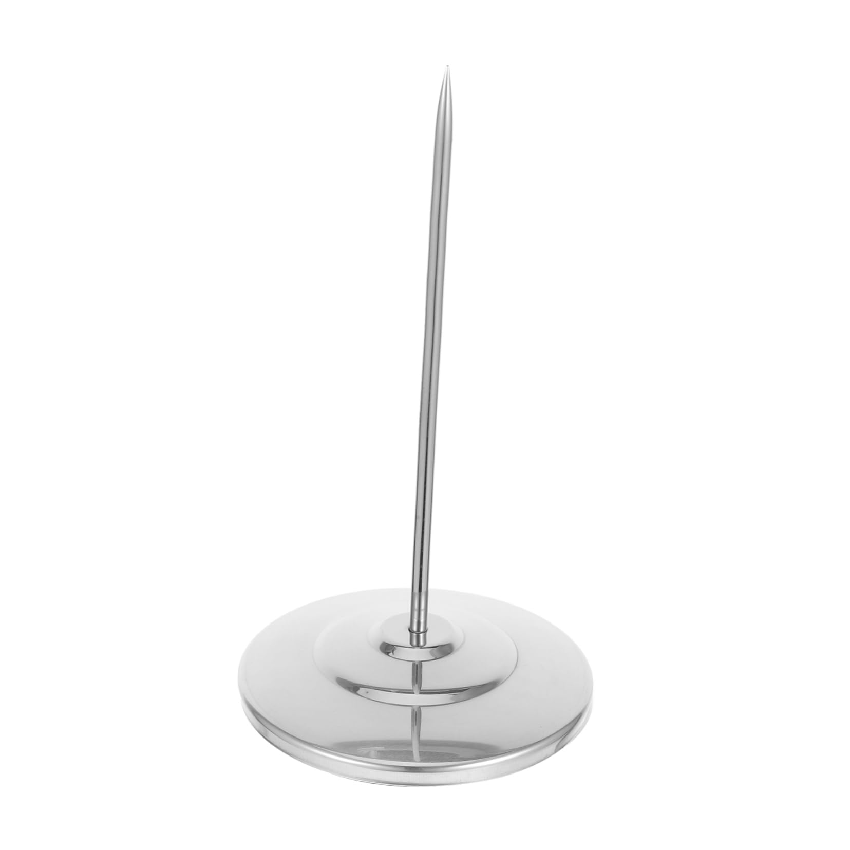 LALAFINA Stainless Steel Receipt Spike Holder for Restaurant Check Bill Fork with Slip Resistant Base Portable for Kitchen and Office Use Straight Rod Design
