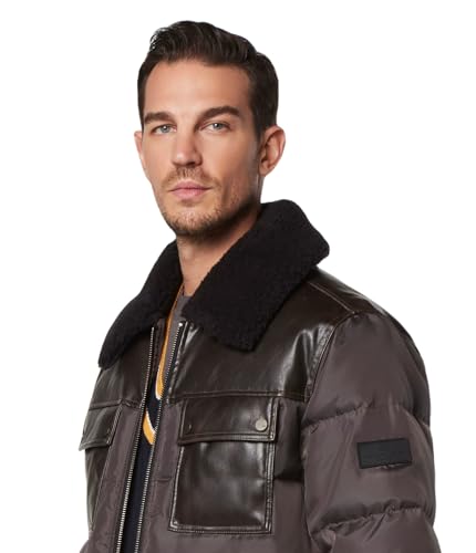 Image of Andrew Marc Men's Andrew Marc Men's Faux Leather Sherling Jacket