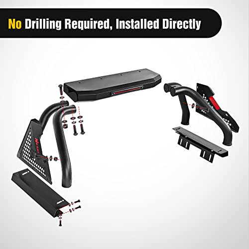 Image of Nilight Truck Bed Chase Rack Roll Bar for 2002-2023 Dodge Ram 1500 2014-2023 Chevrolet Silverado /GMC Sierra 1500 2015-2023 F150 2014-2023 Tundra 2016-2023 Tacoma Fits Full Size Trucks