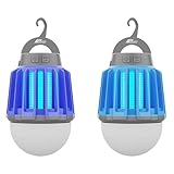 Wisely Bug Zapper Outdoor/Indoor Electric, USB-C Rechargeable Mosquito Killer Lantern Lamp, Portable Insect Electronic Zapper Indoor Trap, with LED Light 2PK