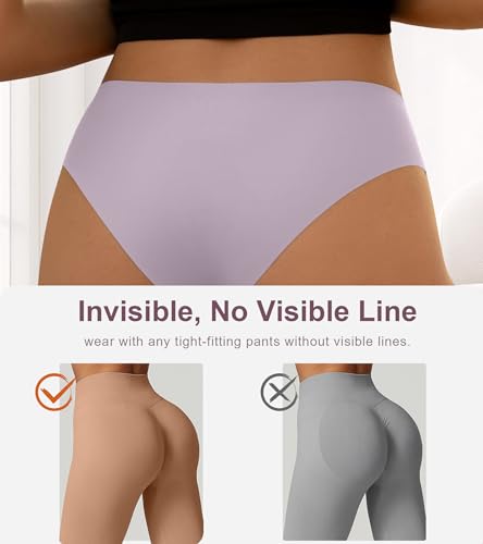 Image of DEANGELMON Seamless Underwear for Women No Show Bikini Panties Comfortable Stretch Invisible Ladies Hipster Briefs