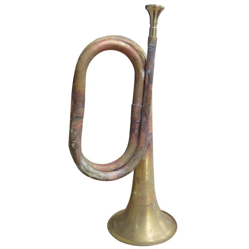 Tachiuwa Blowing Bugle Marching Bugle Professional with Mouthpiece Bugle Trumpet Mini Brass Instrument, for Stage Performance Beginner