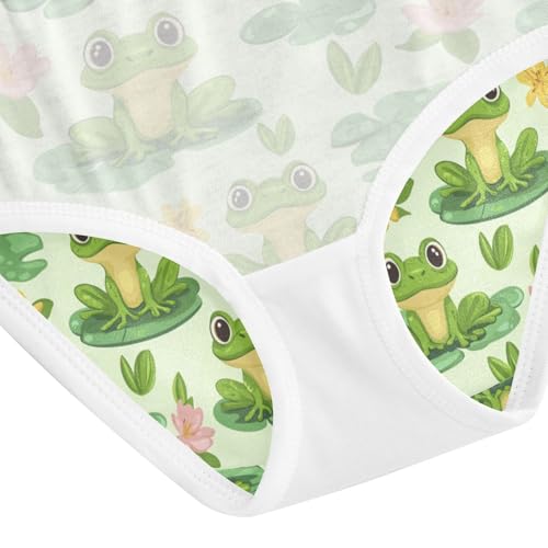 ZZKKO Cute Pond Frog Girls Underwear Toddler Panties for Girls Comfort Brief Size 2-8T4