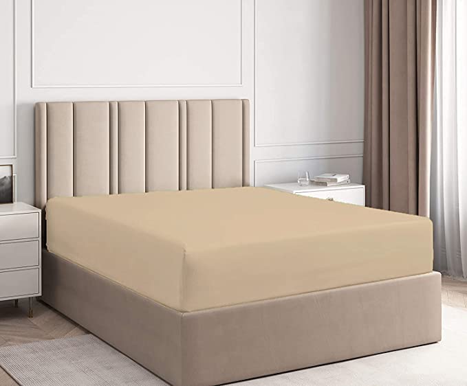 British Home Bedding, Plain Polycotton Percale Fitted Bed Sheets - Image 2
