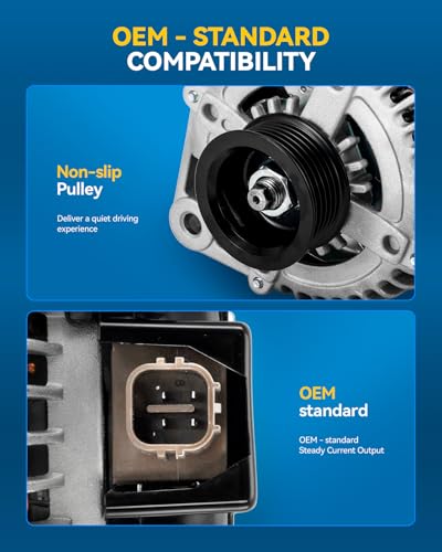 Image of PHILTOP New 11032N Alternator Compatible with 2004-2006 Toyota Sienna | New Alternator 130A Compatible with Toyota, Lexus, 2004-2006 Sienna, 2004-2007 Highlander 3.3L, 2004-2006