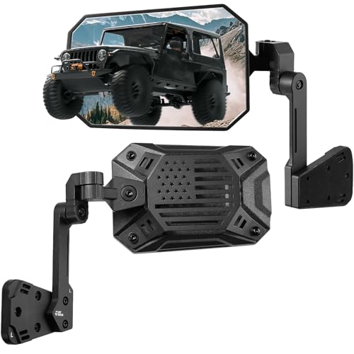 JOYTUTUS Wrangler Side Mirrors Replacement Compatible with 1987-2006 Wrangler YJ TJ US Flag Pattern Wrangler TJ Side Mirrors Wider View No Vibrate & Wobble