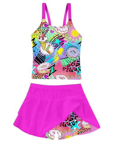 Image of ALISISTER Girls Tankini Swimsuit Two Piece Bathing Suits Summer Beach Swimwear with Shorts for 7-12 Years