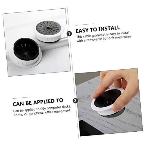 Angoily 6 piezas Cubierta para Pasacables de Escritorio para Organizador de Cables Base para Gestión de Cables Bajo el Escritorio miniatura 6