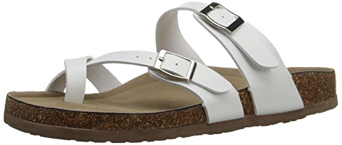 Madden Girl Women's BRYCEEE Flat Sandal, White Paris, 7.5 M US