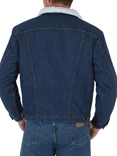 Wrangler mens Western Style Lined denim jackets, Denim/Sherpa, Medium US